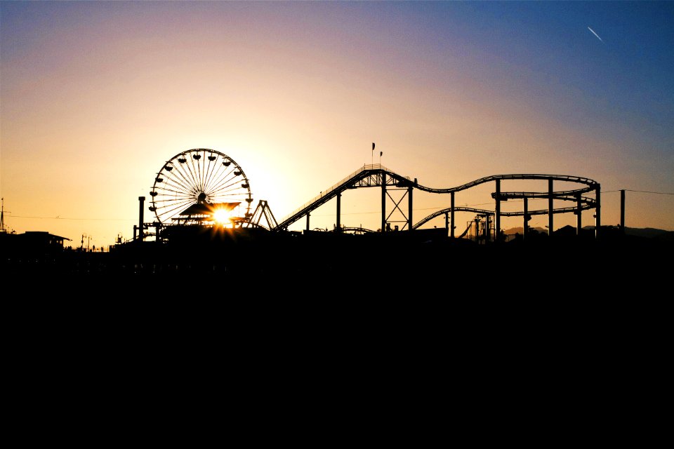 Santa monica, Pier, Sunset