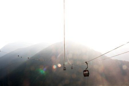 selective focus photo of cable car photo