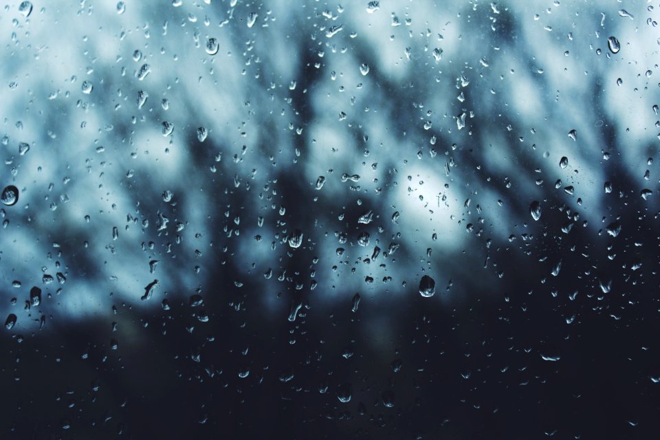 water drops on glass