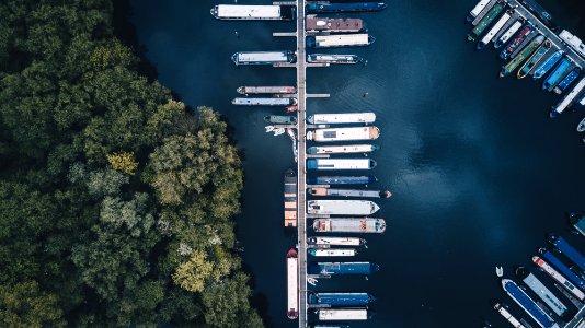 aerial photography of boats photo