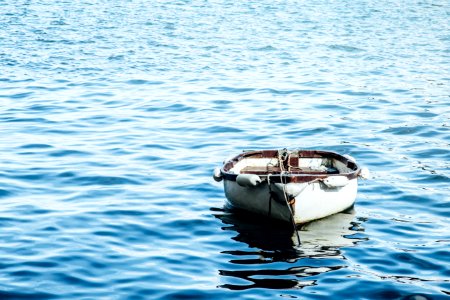 white wooden boat on body of water photo