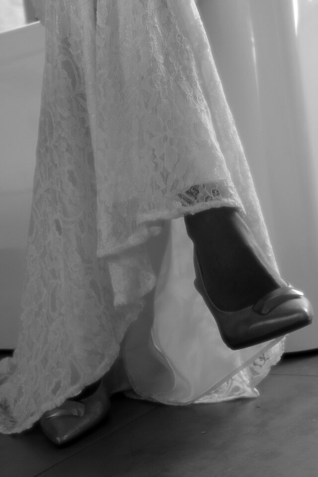 Lace shoe black and white