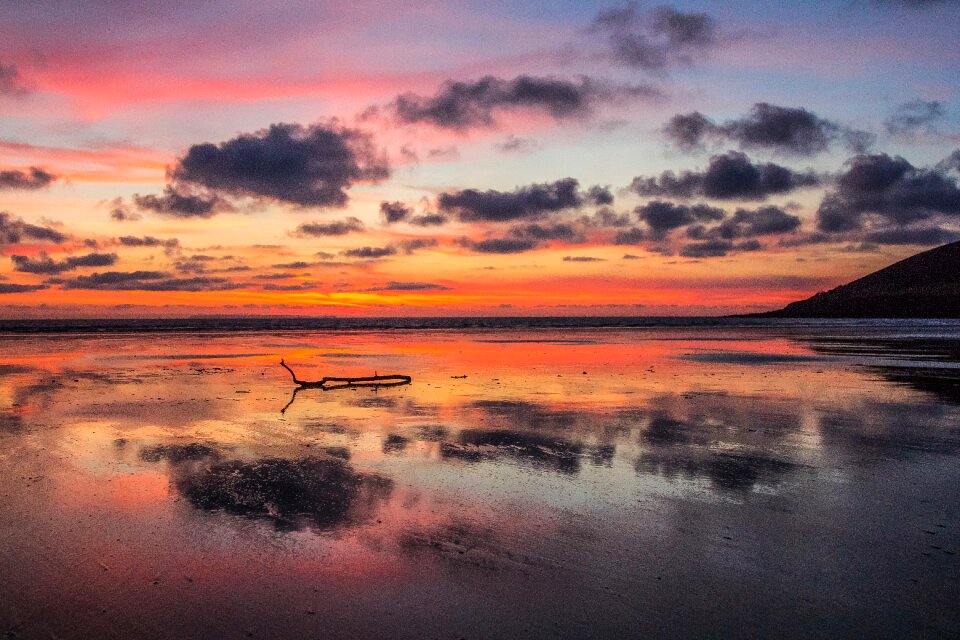 Clouds in the evening reflexion