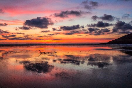 Clouds in the evening reflexion