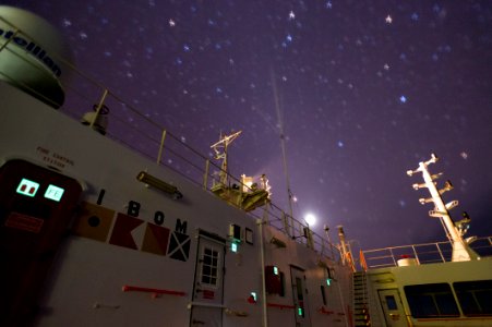 North atlantic ocean, Container ship travel, Sea