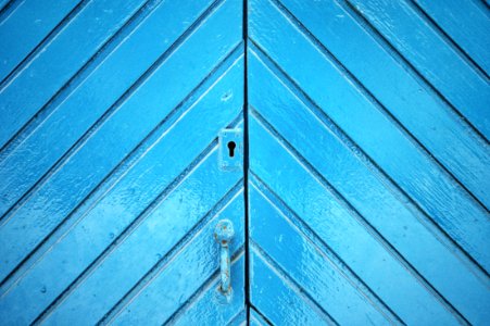 closed blue door photo