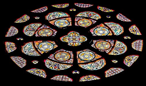 Stained glass glass shine through