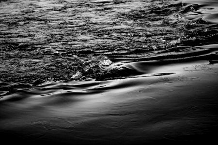 grayscale photo of water waves photo