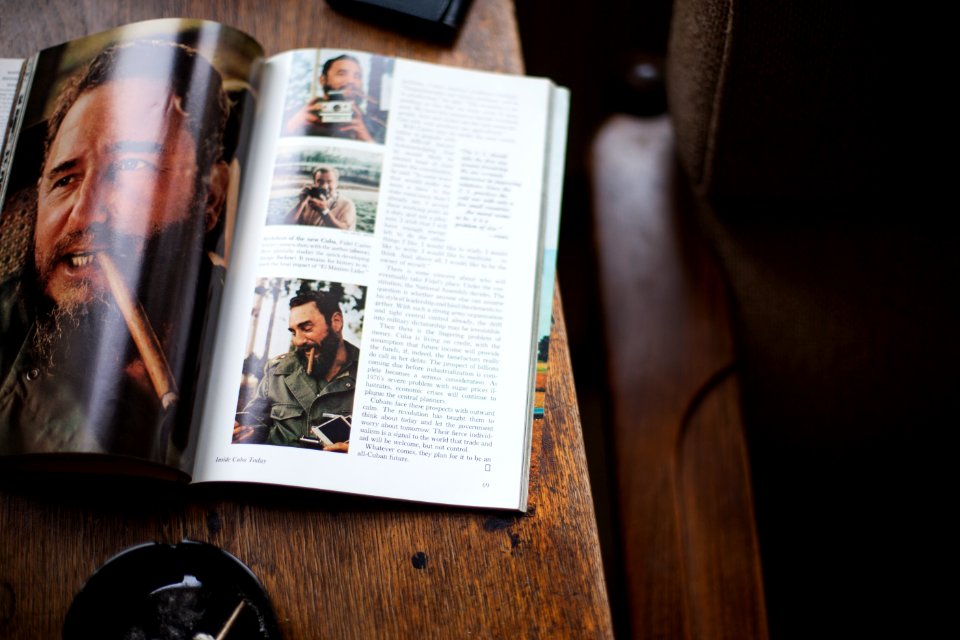 book page on brown table