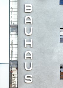 Bauhaus concrete apartment building