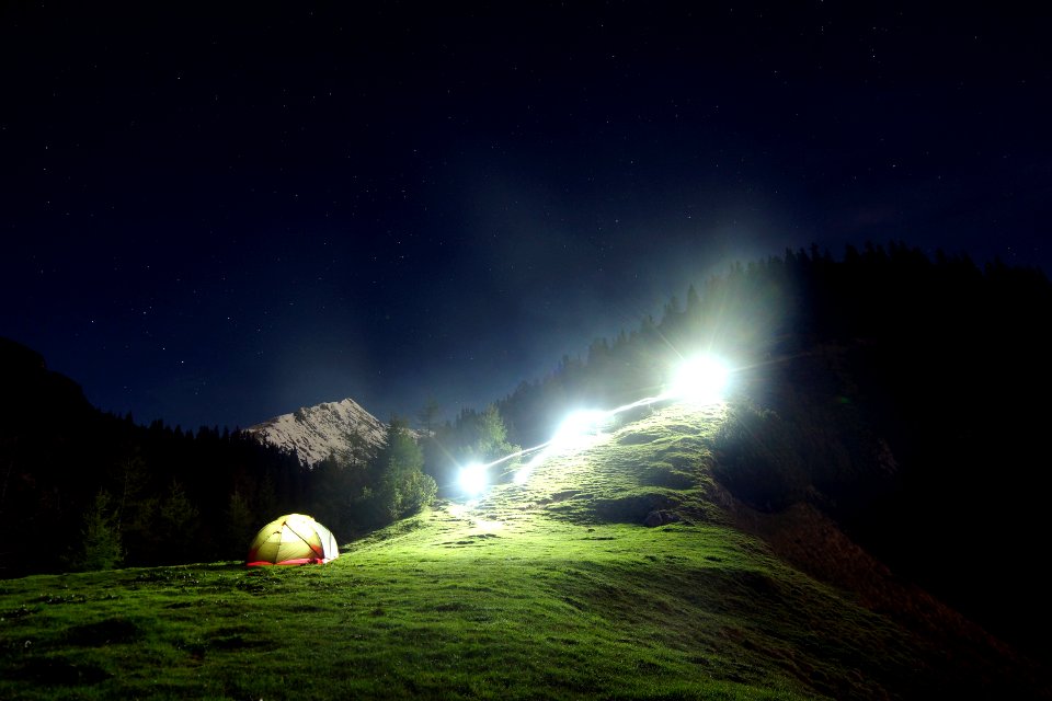 camping tent on mountain