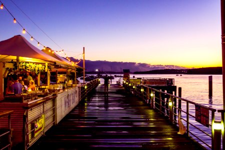 Clouds, Wharf, Ocean photo