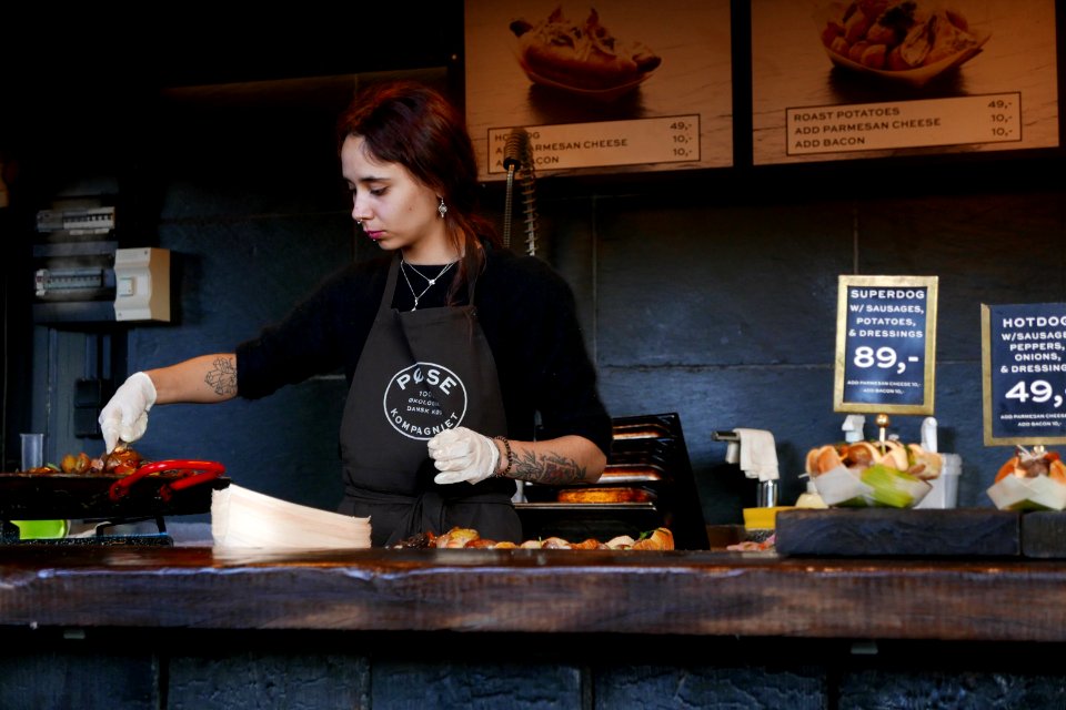woman cooking at the kitchen