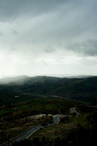 highway near misty mountain photo