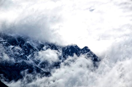 mountain covered with clouds photo