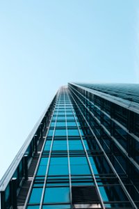 low angle photography of clear glass high-rise building photo