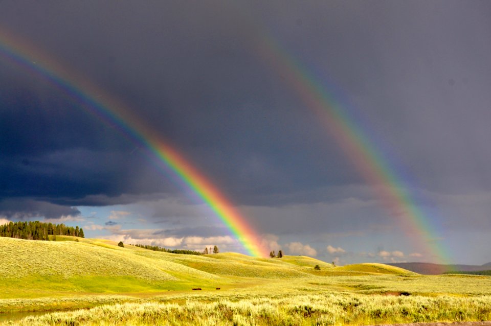 Rainbow, Double rainbow, Yellowstone