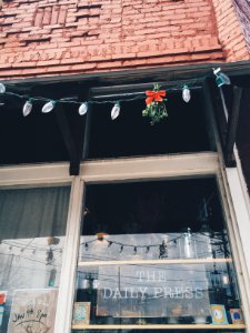 Store front, Coffee shop, Christmas light photo