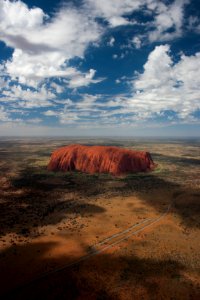 Red centre, Birds eye, Helicopter