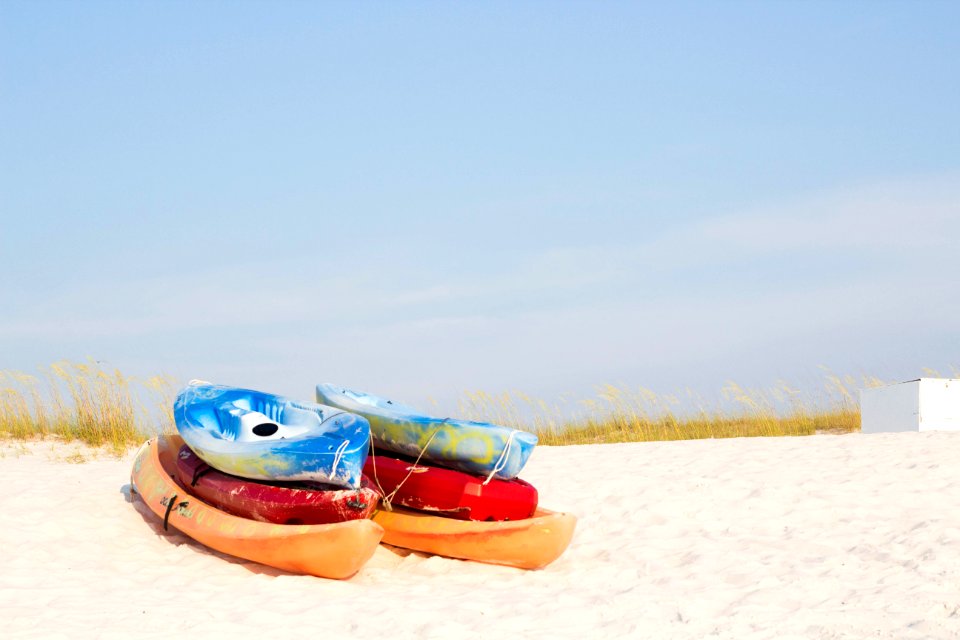 Grass, Canoes, Beach