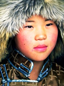 Gobi desert steppe girl photo