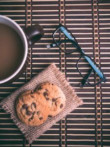 chocolate chip cookies and eyeglasses photo
