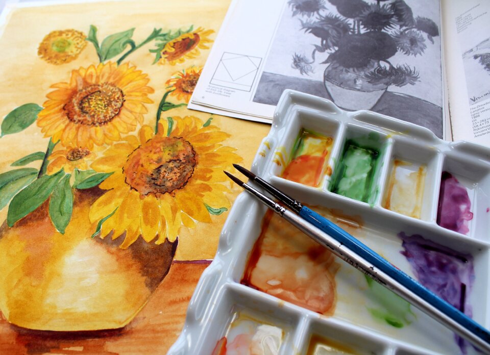 Flower painting sunflowers van gogh