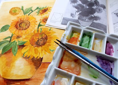Flower painting sunflowers van gogh photo