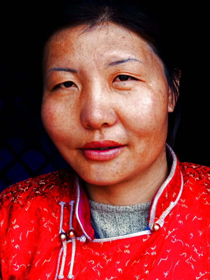 Gobi desert steppe girl photo