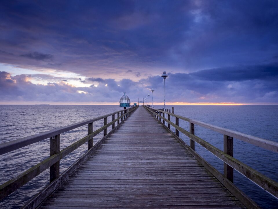 Sea sunrise blue hour