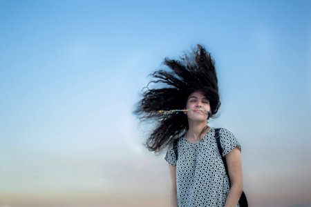 Sky, Girl, Retrato