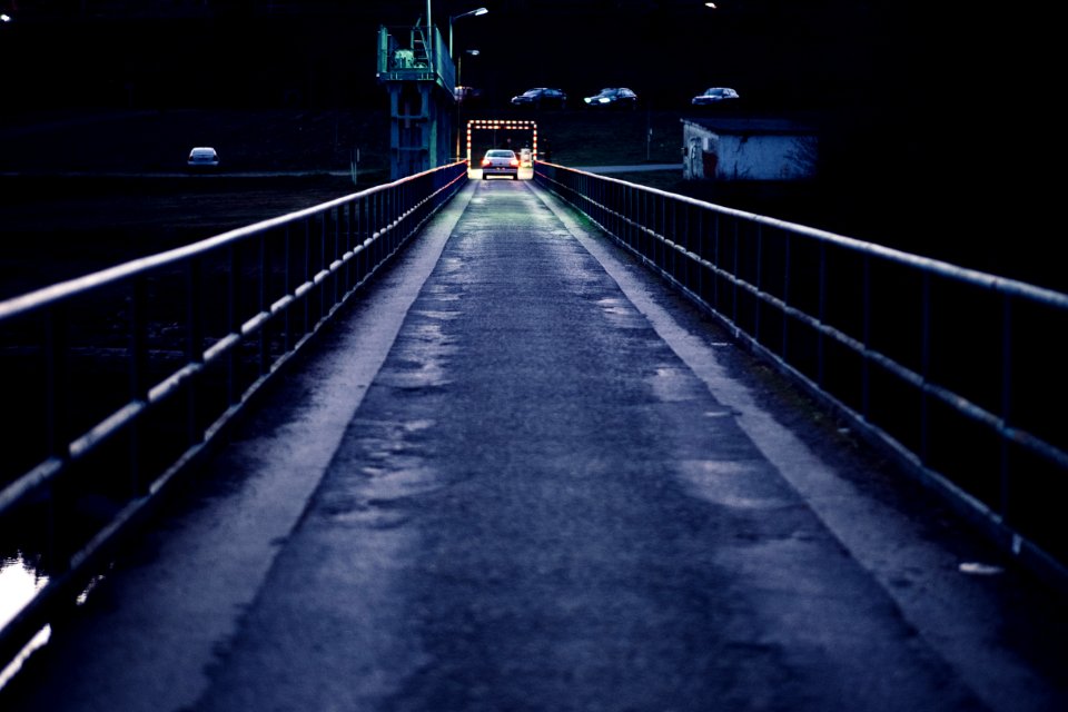 vehicle on concrete bridge