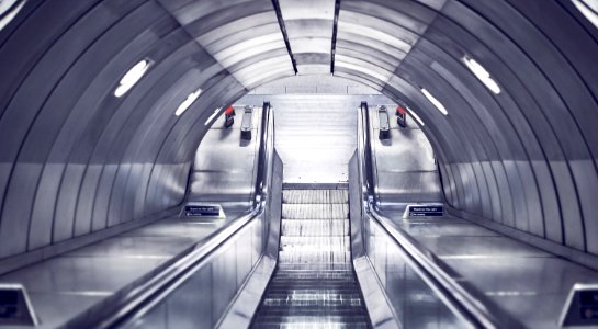 gray escalator photo