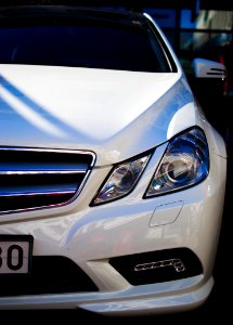 close view of white vehicle