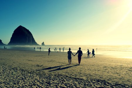 Cannon beach, United states, Haystack rock photo