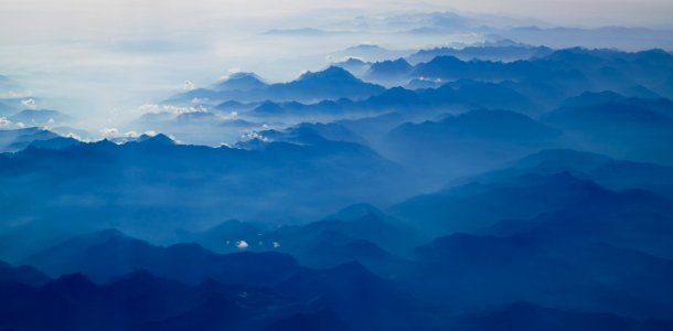 Clouds, Mountains, Blue