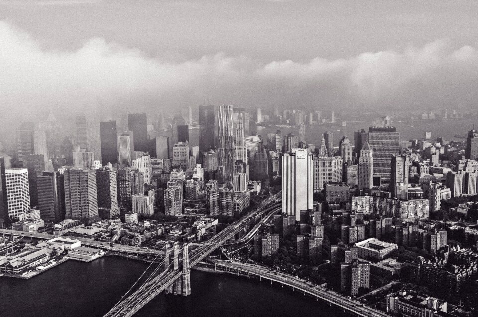 Cityscape hazy skyline