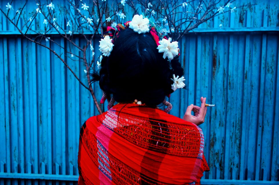 woman smoking outdoors