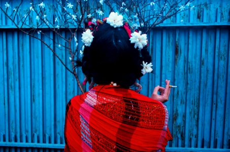woman smoking outdoors