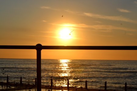 Sunset at sea point, Cape town, South africa photo