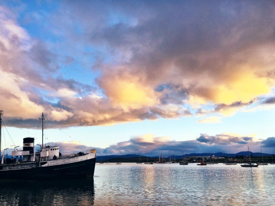 Boat, Clouds, Yellow