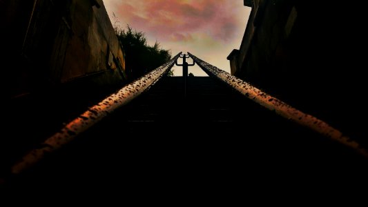 Stairs, Sky, Raindrop