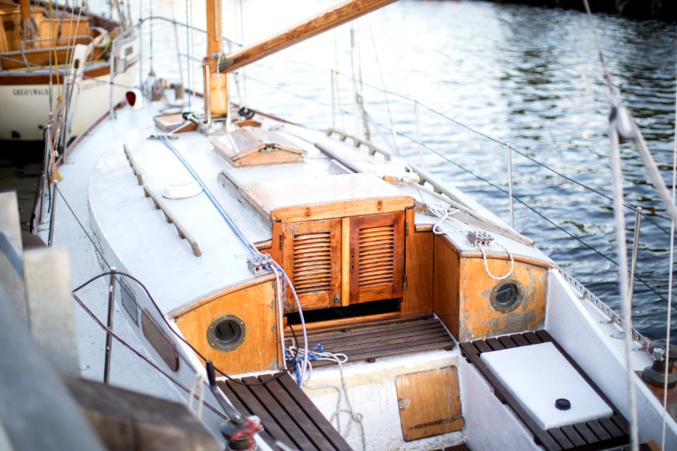 white and brown motorboat near dock photo