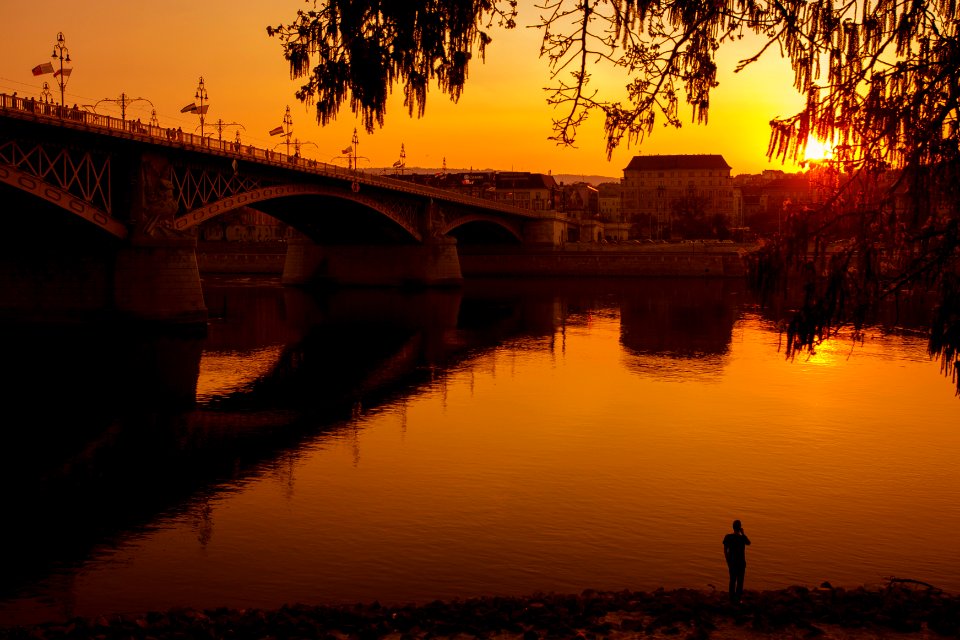 Water, Danube, Orange