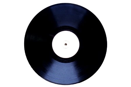 A blank record on a white surface. photo