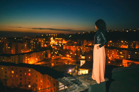Girl, Night, Sky