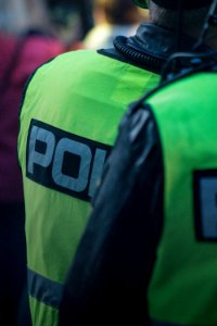 person wearing police unicorn