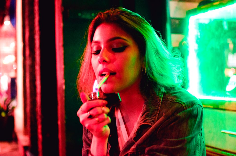 woman smoking