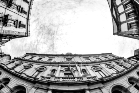 low-angle photography building