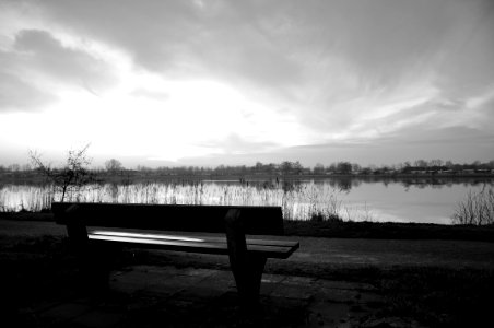 brown wooden bench photo